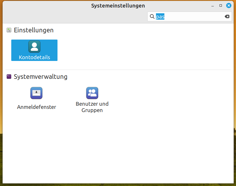 Menü -> Systemeinstellungen