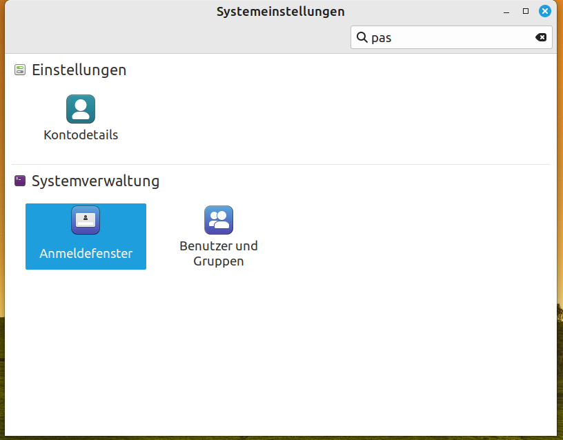 Menü -> Systemeinstellungen